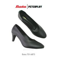 Bata รุ่น 751-6873 รองเท้าผู้หญิงคัทชู ส้นสูง 2.5 นิ้ว รับปริญญา นักศึกษาแบบถูกระเบียบ รองเท้าใส่ทำงาน รองเท้าทางการ รองเท้าสีดำ รหัส 751 6873