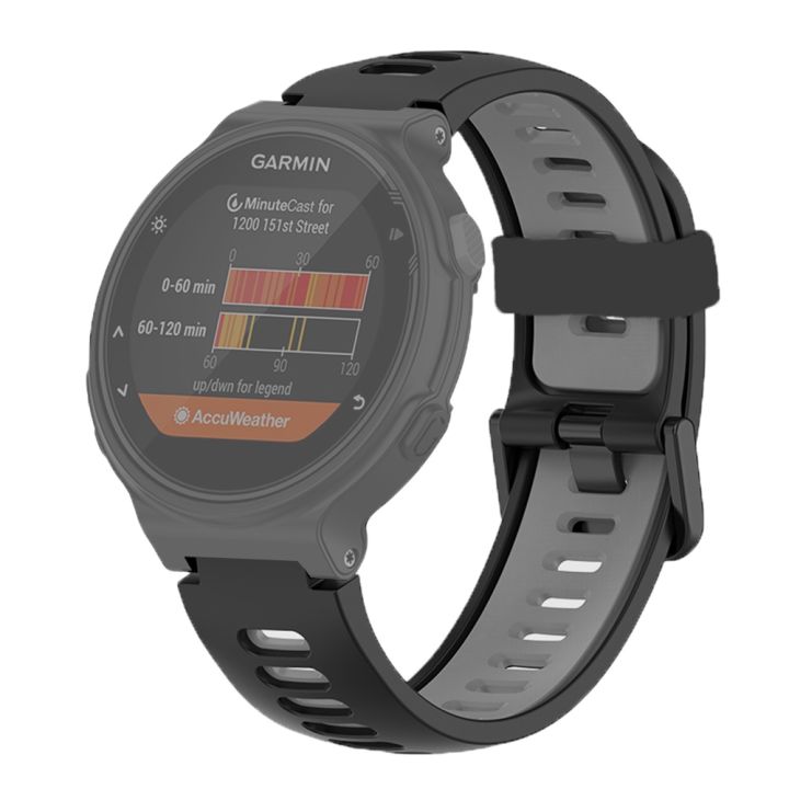 สำหรับ-garmin-forerunner-220-230-235-620-630-735xt-สายสองนาฬิกาซิลิโคนสี-สีดำ-สีเทา-ขายเอง