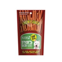 ขนมสุนัข SLEEKY Chewy Stick Bacon Flavored รสเบคอน 175 กรัม (ชนิดแท่ง)