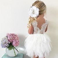 Summer Girl Dress White Scallop Girls Little Girls Princess Dress Tutu Fluffy 1 2 3 4 5 Years Children Casual Wear Kids Clothes