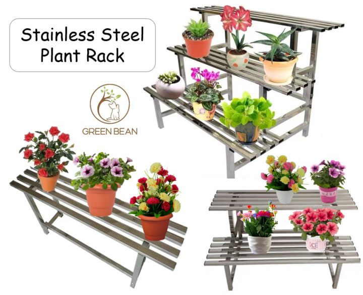 Stainless Steel Plant Rack Outdoor Indoor Balcony Garden Plant Stand
