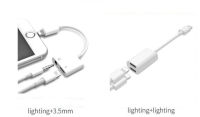 หางหนู Lightning to Audio 3.5mm + Lightning, ตัวแปลงหูฟัง สายแปลงหูฟัง 3.5 mm ใช้ไมค์ โทร คุยได้