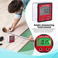 ดิจิตอล inclinometer ระดับกล่องไม้โปรแทรกเตอร์แม่เหล็กมุม Finder มุมวัดอิเล็กทรอนิกส์จอแอลซีดีหน้าจอเอียงกล่อง