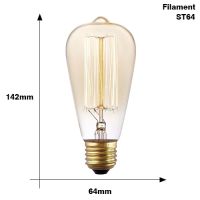 E27หลอดเอดิสันแบบวินเทจ40W 220V หลอดไฟหัวกลม T45 A19 ST64 G80 G95หลอดตะเกียงไฟฟ้าสำหรับโคมไฟโคมไฟตกแต่งบ้าน