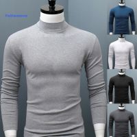 CODHeng Guang FM Mens autumn and winter models half high collar Slim long-sleeved solid color tight inner T-shirt bottoming shirt