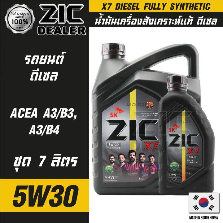 zic-x7-diesel-5w30-ขนาด-7-ลิตร-สำหรับเครื่องยนต์ดีเซล-api-ci-4-ระยะเปลี่ยน-12-000-กิโลเมตร-สังเคราะห์แท้-100-ซิค-น้ำมันเครื่อง-รถยนต์-น้ำมันเครื่องอันดับหนึ่งของเกาหลีใต้