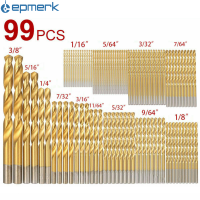 [electronicshop]ชุดดอกสว่าน99ชิ้น,เครื่องมือโลหะหลายบิตเหล็กไทเทเนียมความเร็วสูง1/16 -3/8