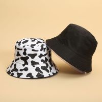 Summer Creative Cow Print Double-sided Fisherman Hat Girls Fashion Sun Hat Men and Women Fisherman Caps Boys Panama Goros