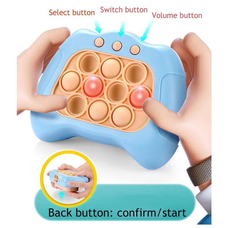 Gamepad Pop It PRO The Light-Up Pattern Popping Game Fidget Anti Stress  Toys Electric Pop Quick Push Bubbles Game Console Series Toy