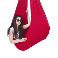 2022 New Kids adult Cotton Swing Hammock 2.8m Durable Elastic Aerial Yoga Hammock Soft Elastic Parcel Steady Seat Swing Chairtoy