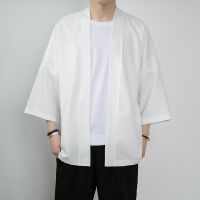 Haori เสื้อเสื้อกิโมโนคาร์ดิแกนผู้ชายฤดูร้อน,เสื้อคลุมเสื้อผ้าญี่ปุ่นซามูไรหลวมชุดสตรีทแวร์ชายเสื้อแจ็กเก็ตเอเชีย FF3478