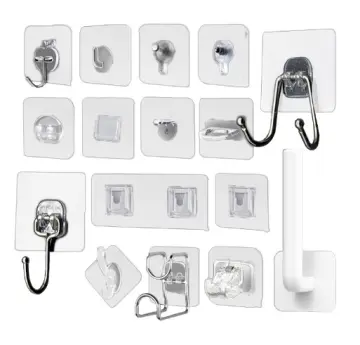 5/10pcs Wall Adhesive Hooks Transparent Wire Shelf Rack Hook Wall