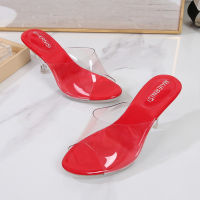 Sandals Women Pumps Clear Jelly Red Shoes High Heels New Fashion Designer Transparent Slippers For Women 2021 Summer Big Size