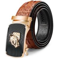 Men Belt 3.5cm New Mens Cow Genuine Leather Belt Crocodile Automatic Buckle Belt for Men 110-125cm