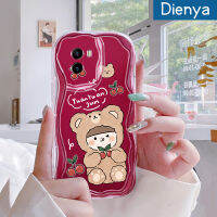 Dienya เคสสำหรับ VIVO Y15s Y15a Y01เคส Y02s ลายหมีเชอร์รี่เคสเนื้อครีมแบบนิ่มกันกระแทกเคสโทรศัพท์โปร่งใส TPU ซิลิกาแบบใสเจลป้องกันการตกหล่นฝาครอบป้องกันเลนส์กล้องถ่ายรูป