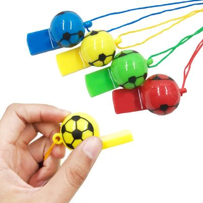 5Pcs Mini Whistle Plastic Multifunction With Rope Kid Football Soccer Rugby Cheerleading Whistle Children Gifts Random Color Survival kits