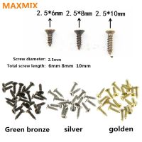 Maxmix 100ชิ้น2.5*6/ 2.5*8/2 5*10มม. 2.5*12มม. Carpenter39สกรูหัวแบนสกรูเล็กเฟอร์นิเจอร์กล่องไม้อุปกรณ์ฮาร์ดแวร์