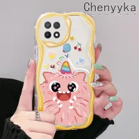 เคส Chenyyka สำหรับ OPPO A15 A35 A15s เคส4G ลายการ์ตูนมอนสเตอร์น่ารักดีไซน์ใหม่เนื้อครีมขอบคลื่นนุ่มเคสมือถือกันกระแทกแบบใสปลอกโปร่งใสลายกล้องถ่ายรูปเรียบง่ายอ่อนโยนฝาครอบป้องกัน