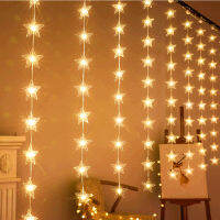 3x 13X2M ผ้าม่าน100200LED Fairy Stars ไฟคริสต์มาส String Light กันน้ำตกแต่ง Star Twinkle Light สำหรับห้องนอน