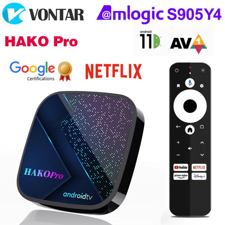 HAKO Pro Netflix TV Box Android 11 Amlogic S905Y4 2GB 16GB Google Certified  AV1 1080P H.265 4K Wifi BT Media Player Set Top Box JeffreyMar.