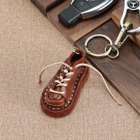 First Layer Cowhide Key Ornament Genuine Leather Strawberry Keychain Cartoon Shoes Keychain Multifunctional Key Pendants