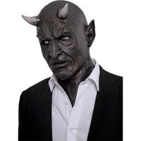 Cosplay Mephistopheles Mask Horror Demon Horn Mask Devil Killer Latex Helmet Masquerade Carnival Halloween Party Costume Props