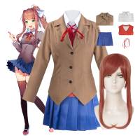 อะนิเมะ Doki Doki วรรณกรรมคลับ Monika คอสเพลย์ IDEA yuri Natsuki เครื่องแต่งกายสาวโรงเรียนผู้หญิง Uniform