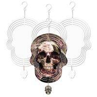 Sublimation Wind Spinner Blanks, Skull Shape 3D Aluminum Wind Powered Kinetic Sculpture for Yards &amp; Garden