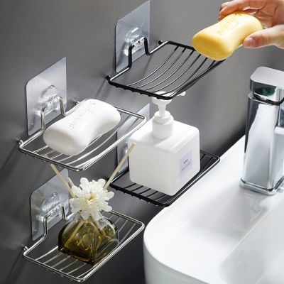 Shower Basket Bathroom Soap Shelf Mounted Wall Holder Soap Rack Stainless Steel Drainage Soap Box