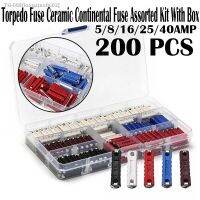 ☊✙► 5/8/16/25/40AMP Fuse Kit With Box 200PCS Fuses Ceramic Continental Fuses Assorted Car Blade Bakelite Automotive