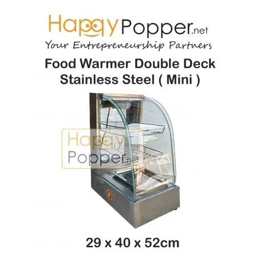 Happypopper commercial food warmer display showcase stainless steels mini for pastry pizza fried