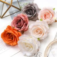 30pcs/8cm-9cm Flannel Rose Artificial Silk Flower Heads DIY Birthday Party Wedding Decoration Wreath Scrapbooking Fake Flowers Artificial Flowers  Pla