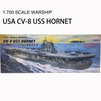 สงครามโลกครั้งที่สองเรือรบ30ซม. CV-8 USS HORNET เรือบรรทุกเครื่องบินของเล่นไฟฟ้าหุ่นประกอบพลาสติก