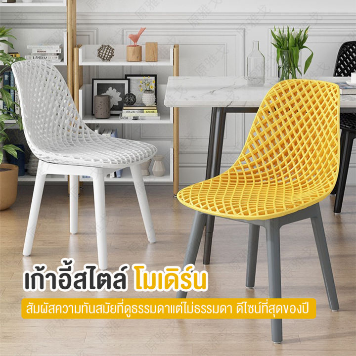 เก้าอี้สไตล์โมเดิร์น-รุ่น-dd110-พลาสติกขึ้นรูป-หลากหลายสีสัน-รับน้ำหนักได้ดี-ราคาถูก