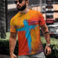 New Mens Jesus Christ cross 3d printed t-shirt summer casual all-match fashion short-sleeved oversized round neck streetwear