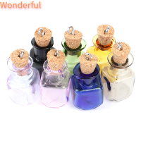 ?【Lowest price】Wonderful 7pcsMini Glass Color Bottles Rectangle Cute Bottles Gift tiny Jars Vials Mix