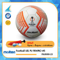 MOLTEN ลูกฟุตบอลหนัง Football UEL PU TH F5U5000-23 FIFAPRO (4300) แถมฟรี ตาข่าย+เข็มสูบลม+ที่สูบ(คละสี)