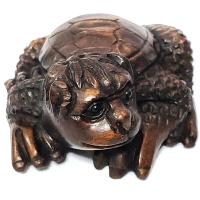 Y7946-ของสะสม20เก่า2Quot; แกะสลักด้วยมือไม้มะเกลือ Netsuke-Kappa มงคล