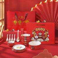 【CW】 LINE FRIENDS Sally Cony Choco Dish Set Household Luxury Bowls Dishes Chopsticks Tableware New Year