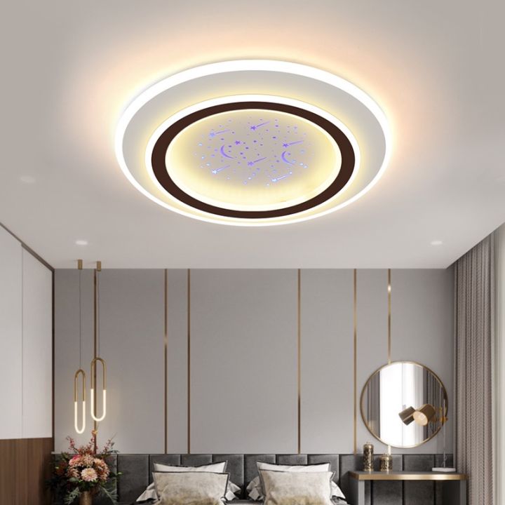 โคมไฟเพดานสุดหรูled-แสง-3สี-โคมไฟ-led-โคมไฟห้องนอน-ระดับไฮเอนด์-led-หลัก-room-โมเดิร์นไฟติดเพดานบรรยากาศห้องนั่งเล่นในบ้าน-โคมไฟเพดานหรู