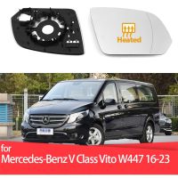 กระจกกระจกด้านข้างทำความร้อนกระจกแก้วกระจกปีกมองหลังประตูสำหรับ Mercedes-Benz V Class W447 Vento Mercedes W447 2016-2023