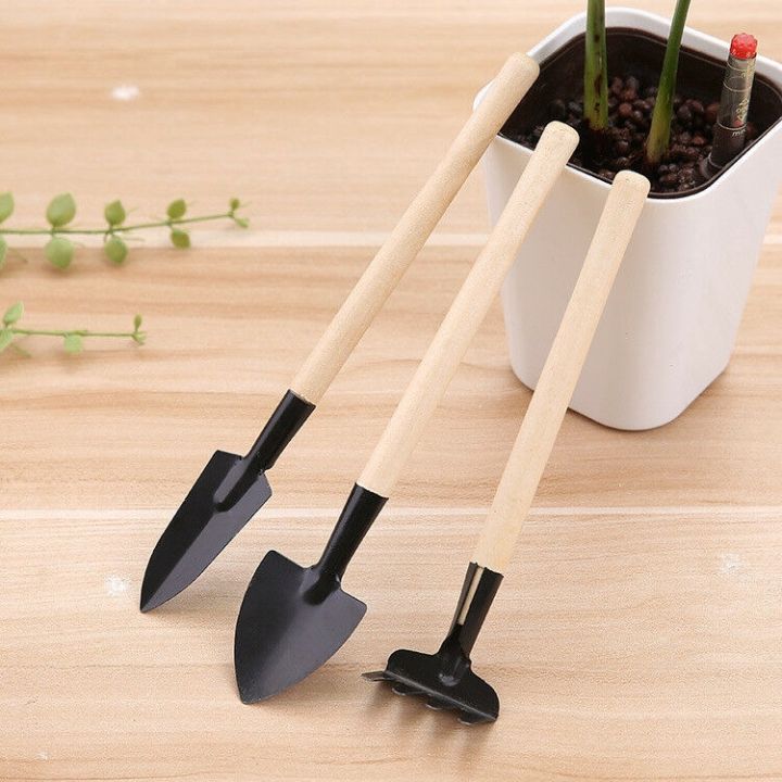 3-pcsset-mini-spade-shovel-harrow-flowerpot-tools-potted-plants-maintenance-wooden-handle-plant-soil-shovels-gardening-tools