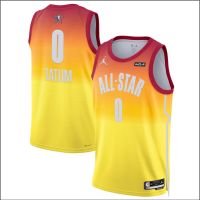 เสื้อกีฬาบาสเก็ตบอล ลายทีม Boston Celtics Jayson Tatum orange 2023NBA All-Star Game Swingman สําหรับผู้ชาย