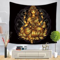 Indian Buddha Statue Tapestry Wall Hanging Wall Cloth Tapestries Psychedelic Yoga Carpet Home Decoration