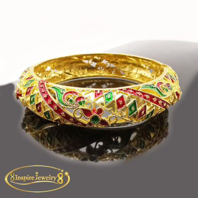Inspire Jewelry ,กำไลทอง ลงยาคุณภาพ ตัวเรือนหุ้มทองแท้ 24K งานจิวเวลรี่ งานร้านทอง (Thai Quality)