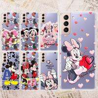 Minnie Mickey Mouse Disney Phone Case For Samsung S23 S22 S21 S20 FE Ultra Pro Lite S10 S10E S9 S8 Plus 5G Transparent Cover