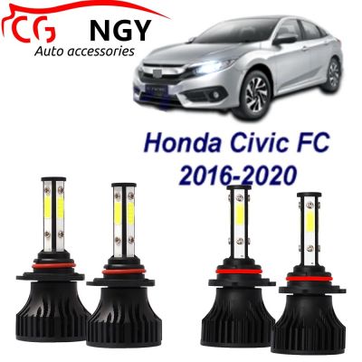 หลอดไฟหน้า LED สีขาว 6000K 12V (40w) สําหรับ Honda Civic FC 2016-2020 ชุดละ 4 ชิ้น รับประกัน 24 เดือน