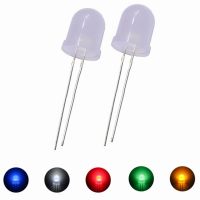 10Pcs LED Diode 8mm White Diffused Lighting Bulb Lamps Electronics Components Indicator Circuit Light Emitting Diodes Assortment Electrical Circuitry