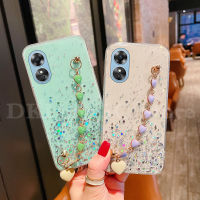 ใหม่ INS สร้อยข้อมือความรักเคสโทรศัพท์ OPPO A78 5G เคสนิ่มประดับเลื่อมแวววาวดาวแข็งแกร่งหรูหรา Oppoa78 2023