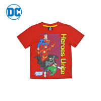 Magic Two T-Shirt For Kids with Justice League Pattern Red Colour เสื้อยืดเด็กลายจัสติสลีก ผ้าคอตตอน100% สีแดง